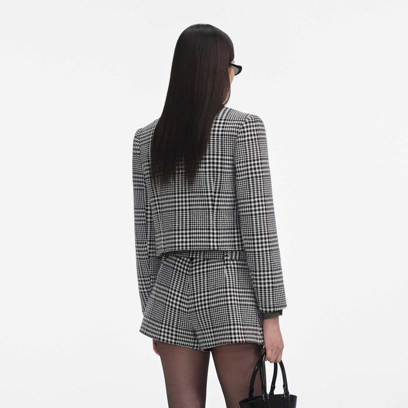 Self Portrait Houndstooth Crystal Trim Jacket image number 1